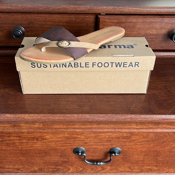 Electric Karma Chocolate Slip on Sandals - Picture 1 of 4